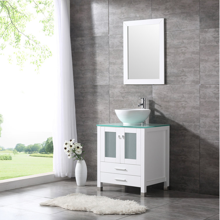Ebern Designs Aldobrando 24" Single Bathroom Vanity Set with Mirror & Reviews Wayfair
